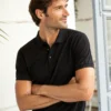 Honeycomb Texture Polo Black