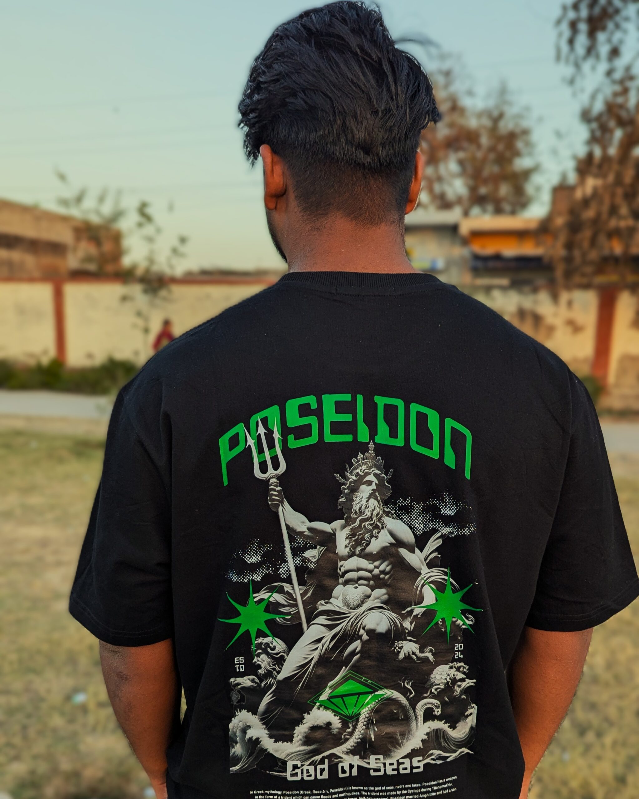God of Sea-Poseidon | Over-size, Black 2 God of Sea-Poseidon | Over-size, Black - Image 2