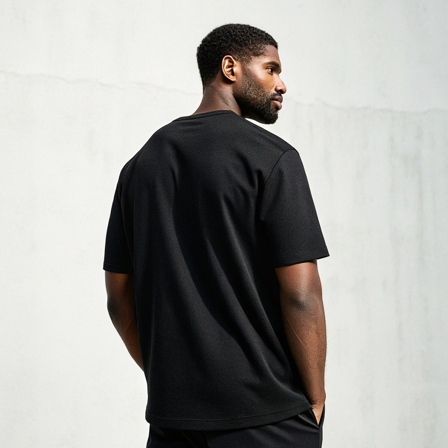 Over-size Black French Terry Cotton - Image 2