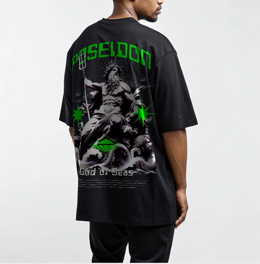 God of Sea-Poseidon | Over-size, Black 6 God of Sea-Poseidon | Over-size, Black - Image 6
